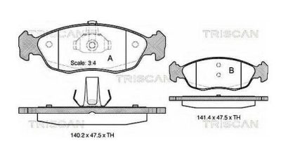 Накладки Комплект спирачни накладки за CITROËN, PEUGEOT TRISCAN 811028007 Auto Pal